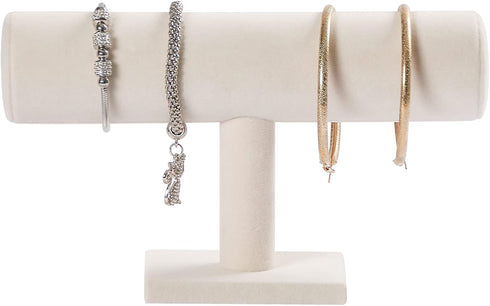 Bracelet Holder,Bracelet Organizer Display Stand,Beige Velvet T-bar Jewelry Display Stand for Selling....