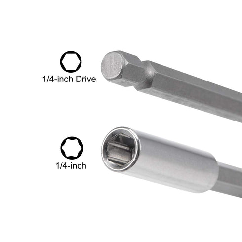 uxcell 5 Pcs 1/4 Inch Hex Shank by 6 Inch Magnetic Bit Holder Extension, Quick Release Screwdriver Drill Bit Power Tool...