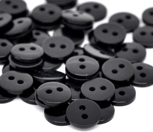 AKOAK 50 Pcs/Lot Resin Round Buttons, 2 Holes 20 mm Sewing Craft Buttons, for Clothing Sewing Shirt Scrapbooking Card DIY Crafts Supplies (Black)...
