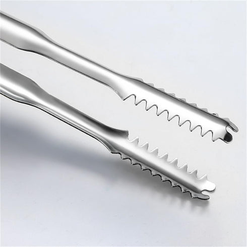 2 Pcs Ice Tongs for Ice Bucket 6.7 Inch - Premium Stainless Steel Ice Tongs with Teeth for Ice Sugar Cubes Tea Party Coffee Bar Food Serving, Silv...