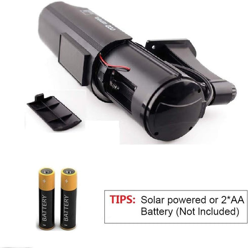 F FINDERS&CO Dummy Solar Security Camera, Bullet Fake Surveillance System with Realistic Red Flashing Lights and Warning Sticker Indoor Outdoor (1...