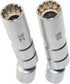 QISF 14MM & 16MM Thin Wall Magnetic Swivel Spark Plug Socket - 3/8-Inch Drive 12-Point Spark Plug Socket Removal Tool - Swivel Extension Permits A...