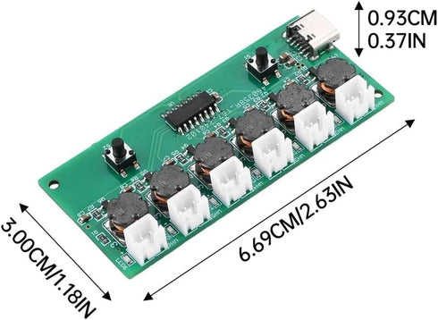 Six Spray Humidifier Module DC5V Atomization Control Board Ultrasonic Atomizer TYPE-C Interface Mist Maker Driver Circuit Board...