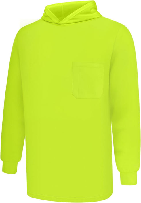 Hi Vis Shirts for Men, High Visibility Shirts with Hood, Safety Shirts with Long Sleeves, Construction Work Shirts for Men, Lightweight, Breathabl...