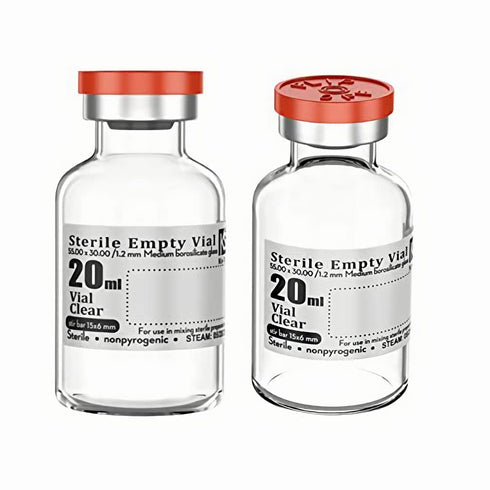 10pcs 20ml Sterile Empty Vial with Plastic Aluminum Flip Off Caps?Penicillin Bottle 20mm Crimp Top Sterile Transparent Borosilicate Lab Sample Via...