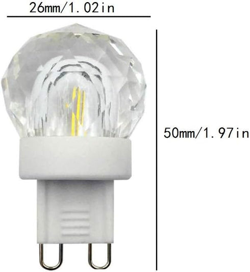 Lxcom Lighting G9 LED Bulb 2W Dimmable Globe Crystal LED Light Bulbs 20W Equivalent G9 Base COB Light Bulbs Daylight White 6500K 150LM 110V for Ho...