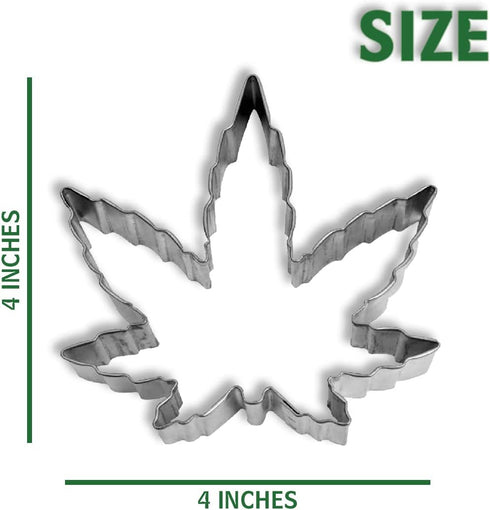 Marijuana Leaf Plant Cookie Cutter Stainless Steel 4" Smoke Pot Joint Leaf Bud Cake Mold for DIY Pastry Bakeware Brownie Biscuit Clay Mould Decora...