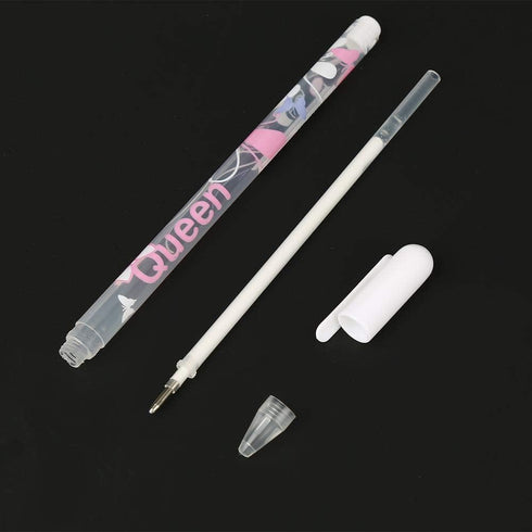 Jectse 4Pcs White Ink Gel Pen Set, 0.8mm Highlighter Marker White Ink Gel Pen,DIY Greeting Card White Ink Refills Neon Craft Doodling Pen,for Stud...