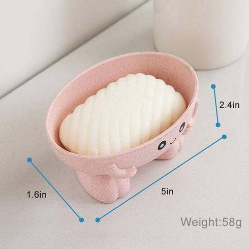 Soap Holder, Cute Soap Dish for Kids Children, Creative Lovely Bar Soap Tray Counter for Shower Bathroom Kitchen Countertop - Pink...