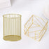 2Pcs ( Square + Circle ) Post Note Holder + Pen Holders,Gold Metal suit for Desk Memo?tableware?flowers?marker pencil Storage,Home Office Supplies...