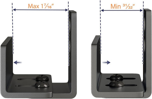 SMARTSTANDARD 2 Pack Adjustable U Shape Barn Door Floor Guides, Wall Mounted Flexible Flush Bottom Guide, Sturdy Steel Material, Black...