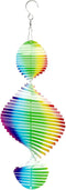 1 PCS Rainbow Helix Stainless Steel Wind Spinners, 3D Hanging Wind Spinner Reflective Wind Spinners, Sparkly Metal Wind Spinner, Wind Sculptures, ...