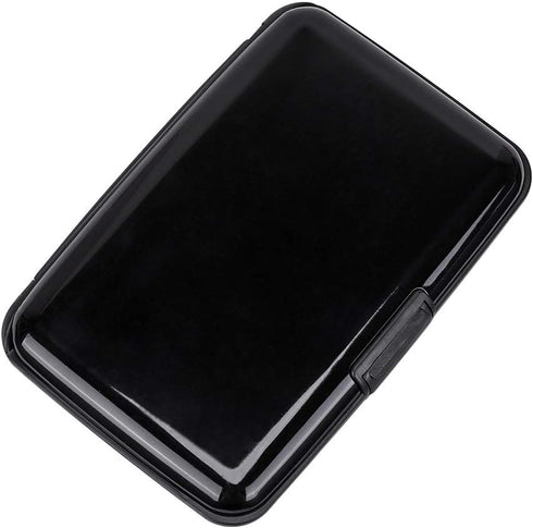 ELFISH Mini RFID Aluminum Wallet Credit Cards Holder Business Card Case Metal ID Case for Men Women (Black)...