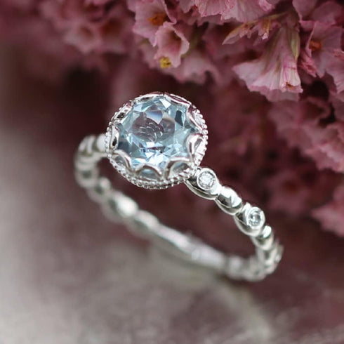 925 Silver Women's Ring Round Gem Sapphire Topaz Zircon Single Stone Engagement Wedding Anniversary Ring Bridal Gift Cozy Ring...