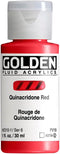 Fluid Acrylics by GOLDEN, Quinacridone Red, 1 fl. oz. Bottle, Professional Acrylic Paint, Transparent...