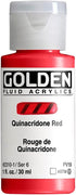 Fluid Acrylics by GOLDEN, Quinacridone Red, 1 fl. oz. Bottle, Professional Acrylic Paint, Transparent...