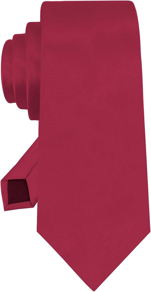 Mantieqingway Ties for Men Formal Polyester Silk Tie Corbatas 3.15'' Solid Satin Necktie for Wedding Party Grooms...