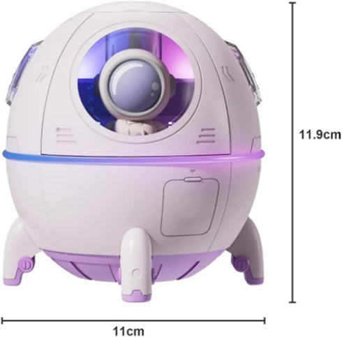 Cool Mist Humidifiers, Mini USB Humidifier, Cute Spaceship Shaped Humidifier Portable Household Ambient Light Humidifier US Plug 110V Purple...