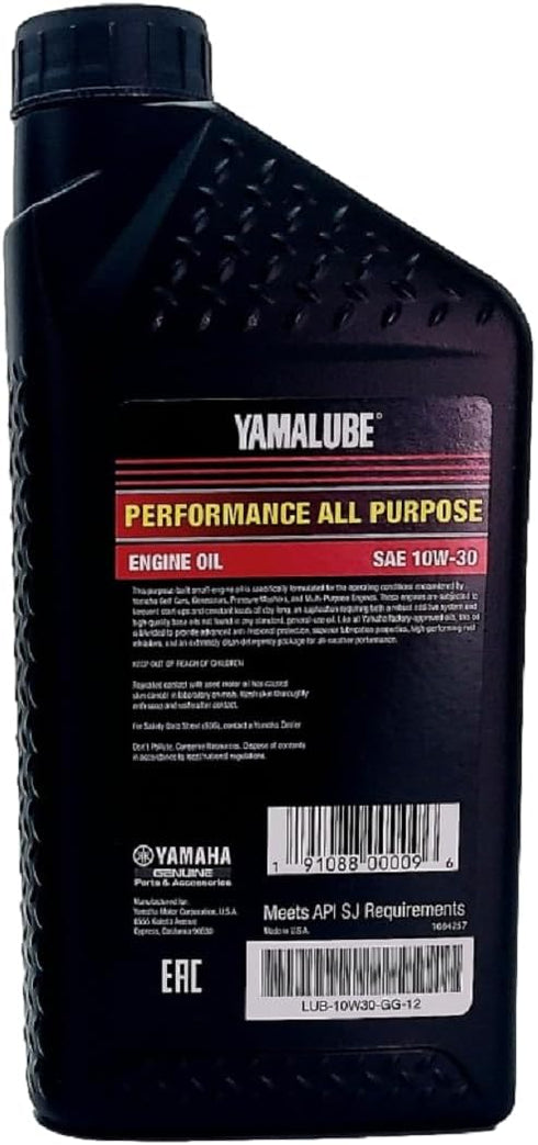 Yamaha Yamalube Golf Car and Generator Oil- 1 Quart, #LUB-10W30-GG-12...