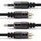 FosPower 24K Gold Plated Toslink to Mini Toslink Digital Optical S/PDIF Audio Cable with Metal Connectors & Strain-Relief PVC Jacket - 3ft/2Pack...
