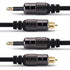 FosPower 24K Gold Plated Toslink to Mini Toslink Digital Optical S/PDIF Audio Cable with Metal Connectors & Strain-Relief PVC Jacket - 3ft/2Pack...
