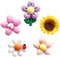5 PCS Cute Flower Fridge Magnets, Cartoon Daisy Sunflower Cherry Blossom Refrigerator Magnets, Colorful Flower Magnets Office Home Kitchen Whitebo...