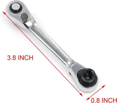 Geesatis 1/4 Inch Mini Double Headed Ratchet Wrench 72 Tooth Drive Socket and Screwdriver Bit Ratchet Set Rotator 5 Degrees Quick Install Release ...