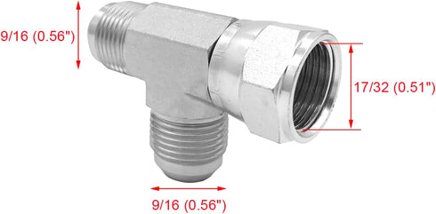 (2-PACK) 6602-06-06-06 HydraulicHoseAdapterFitting3/8"MaleJIC 37°Flare(9/16-18UNF)×3/8"FemaleJIC37°Swivel(9/16-18UNF)×3/8"Male JIC37°Flare(9/16-18...