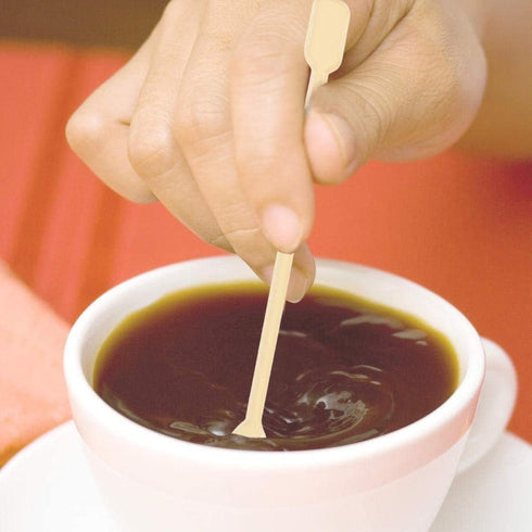 Coffee Spoon 500 PCS Disposable Tiny Coffee Tea Spoon Beige Plastic Stir Cocktail Sticks Mini Tea Stirrer...
