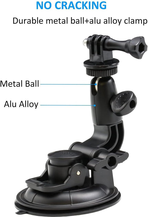 EXSHOW Car Camera Mount Holder for GoPro, Suction Cup Car Windshield Dashboard Dash Mount, Heavy Duty Action Camera Stand for GoPro Vlogging SJCAM...