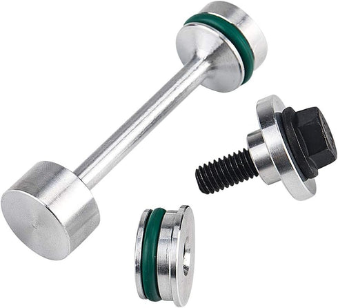 3mirrors Billet Aluminum Oil Diverter Barbell & Oil Tube Hold Down& Front Gallery Plug Compatible with GM LS Engines w/Viton O Ring for Sealing...