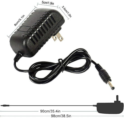 12 Volt 2A Power Adapter Supply, AC 100-240V to DC 12 V Power Supply Transformer Charger Wall Plug for DC12V Light Security CCTV Camera, Black, 8x...