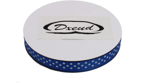 Polka Dot Grosgrain Ribbon 25 Yard Each Roll 100% Polyester (3/8", Royal Blue)...