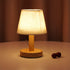 Small Table Lamp,Bedside Table Lamp,Wooden Bedside Lamp Simple Bedroom Lamp Linen Shade Mini Desk Lamp Night Light Nightstand Lamp for Bedroom,Liv...