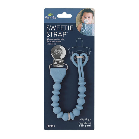 Itzy Ritzy Silicone Pacifier Clip; 100% Food Grade Silicone Pacifier Strap with Clip Keeps Pacifiers, Teethers & Small Toys in Place Features One-...