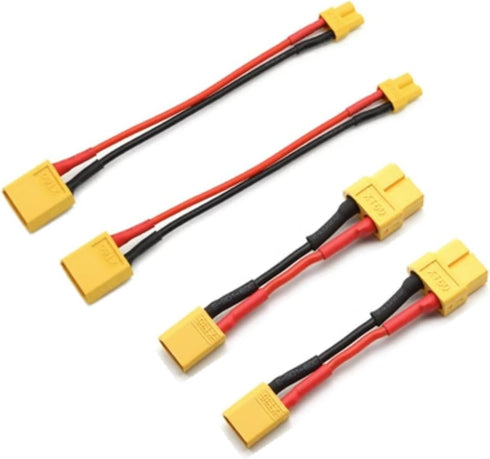 XT60 Female to XT30 Male(2pcs) and XT60 Male to XT30 Female(2pcs) Connector Adapter with 16awg 5cm Silicone Wire for RC FPV Drone Car Lipo NiMH Ba...