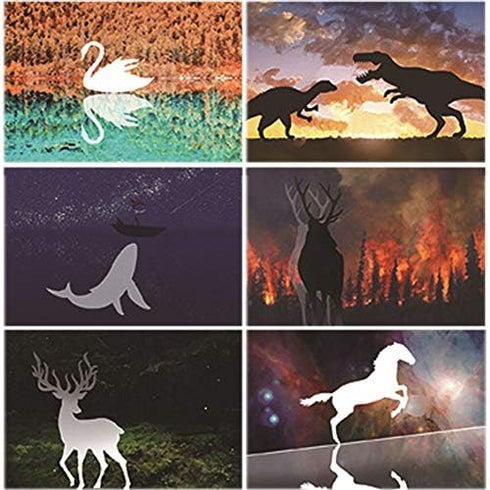 12PCS Animal Plastic Stencils Reusable Journaling Drawing Template for Children Creation, Painting Education, School Projects, Scrapbooking, Kids ...