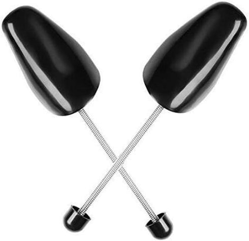 4 Pairs Men's Black Plastic Adjustable Length Shoe Trees Stretchers Boot Holder Shaper Organizers with Tension Spring Coil Great for All Shoes Kee...