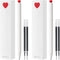 Kaco FIRST Gel Ink Pens, Pack of 2 Pieces Cute Heart Pen Set with Extra 4 Black Refills (2 White)...