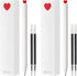 Kaco FIRST Gel Ink Pens, Pack of 2 Pieces Cute Heart Pen Set with Extra 4 Black Refills (2 White)...