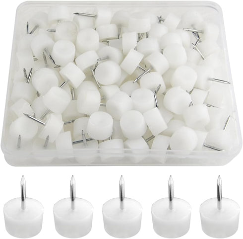 100PCS 13MM Nail-on Furniture Glide with Box Small Round Chair Glides Furniture Sliders for Hardwood...