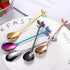 12 pcs Stainless Steel Gold Leaf Coffee Spoon Creative Tableware Dessert Spoons,Tea Sugar Spoons Spoon Set for Ice Cream or Cake, Tea Spoon Set (G...