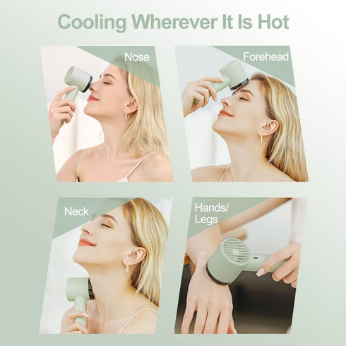 HITNEXT Portable Handheld Fan, Mini Cold Compress Fan Small Personal Fan for Travel USB Rechargeable with 2200mAh Battery 3 Speeds Desk Fan for Ho...