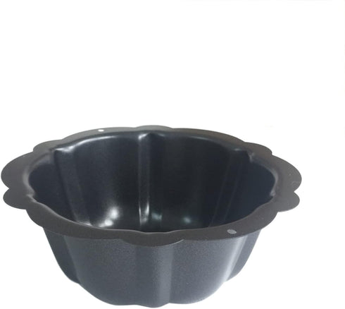 4 Inch Nonstick Mini Bundt Cake Pan, Set of 4 for Baking, Carbon Steel Fluted Cake Pans, Metal Round Pumpkin Shaped Cake Mould for Cupcake, Muffin...