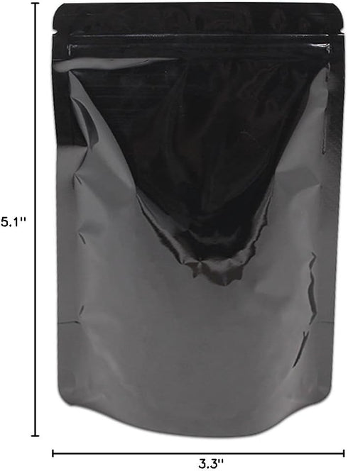 FERENLI 100 Pieces Resealable Mylar Bags Stand Up Foil Pouch for Zip Aluminium Foil Lock Food Storage Packaging Airtight Zipper Pouches (3.3x5.1 i...