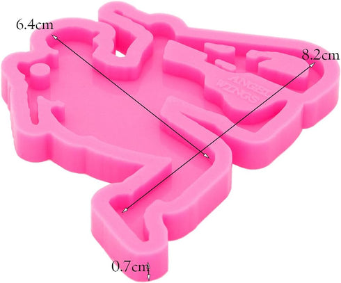 Shiny Glossy Squatting Soldier Shape Keychain Silicone Mold with Hole Candy Crystal Mold Necklace Jewelry Epoxy Resin Mold Resin Crafting Molds fo...