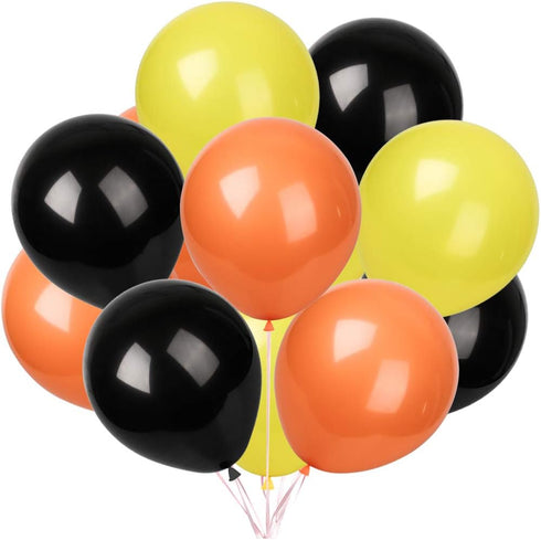 Yellow Black Orange Balloons,100 Pack 12 inch Latex Balloons,Birthday Wedding Baby Shower Party Decoration...