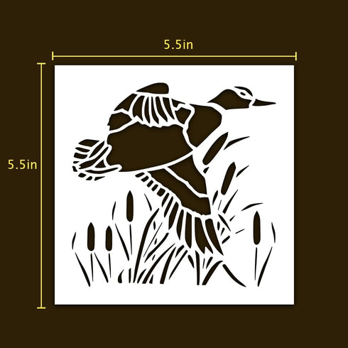 Duck Stencil Ducks Flying Fly Reusable Sturdy Stencil Arts and Crafts Material Scrapbooking for Airbrush Painting Drawing Cut Stencil Sheet 5.5 x ...