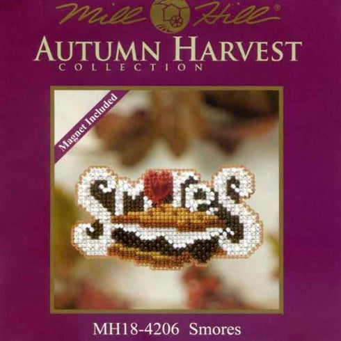 Smores Beaded Counted Cross Stitch Ornament Kit MH184206 Mill Hill 2014 Autumn Harvest...