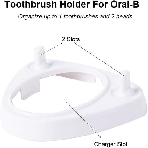LazyMe Electric Toothbrush Heads Holder Charger Holders and 4 Toothbrush Heads Dust-Proof Covers for Oral-B Electric Toothbrush Series...